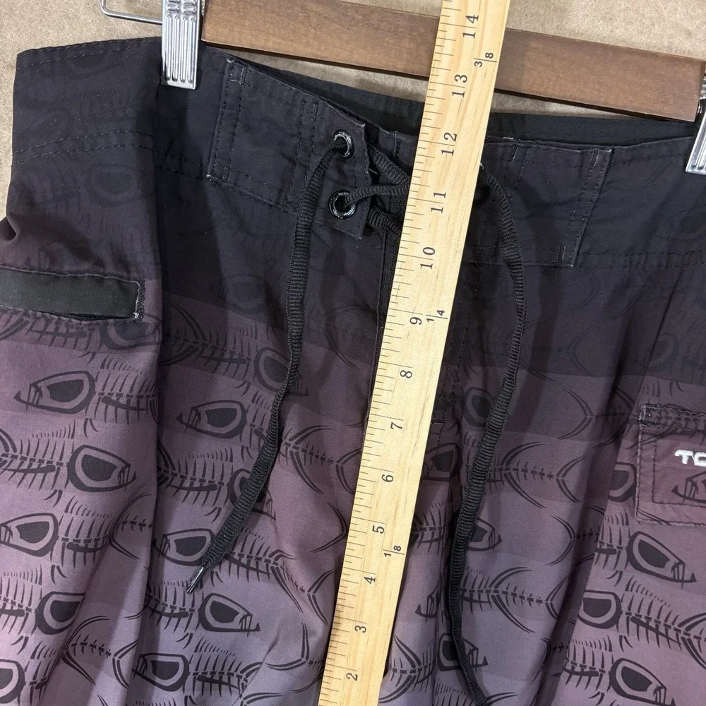 Tormenter‎ Board Shorts Mens Sz 32 Ombre Purple Fish Scales Pockets Stretch